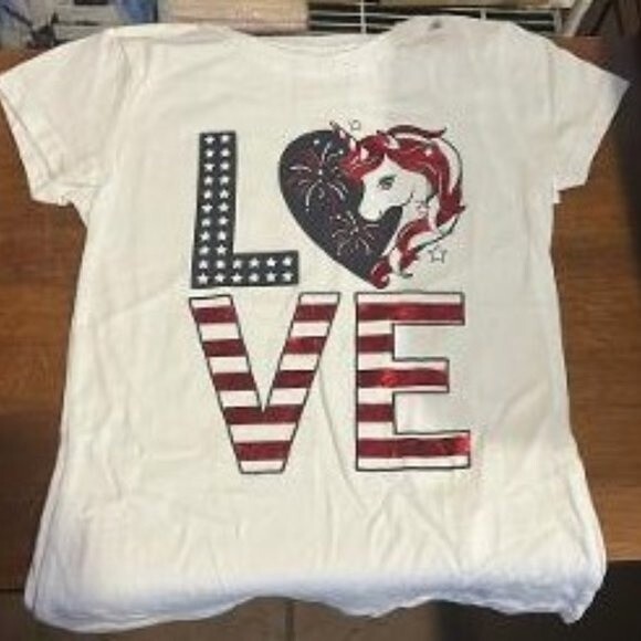 NWT GIRL'S SZ 6 2 UNICORN SHIRTS/ONE WHITE JEAN SKIRT OUTFIT THE CHILDRENS PLACE - Picture 2 of 7